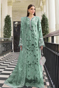 High-Quality Embroidered Mint Green Dhanak Suit - Maria B Winter Design